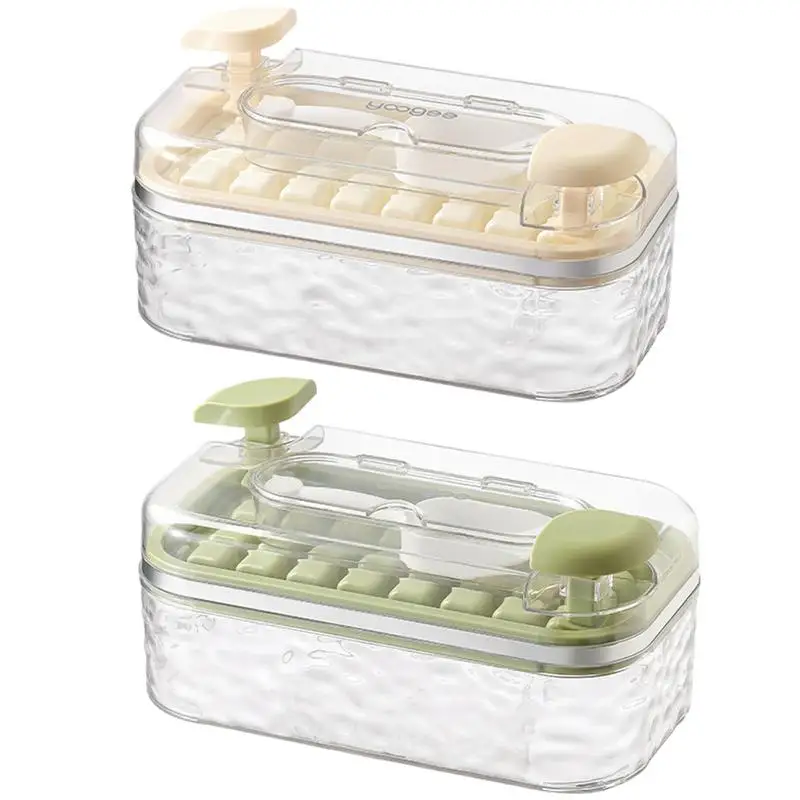 

Ice Cube Tray With Lid & Bin Freezer Ice Cube Mold Press-type Easy Release Ice Cube Maker Cocktail Ice Cube Mold Ice Storage Bin