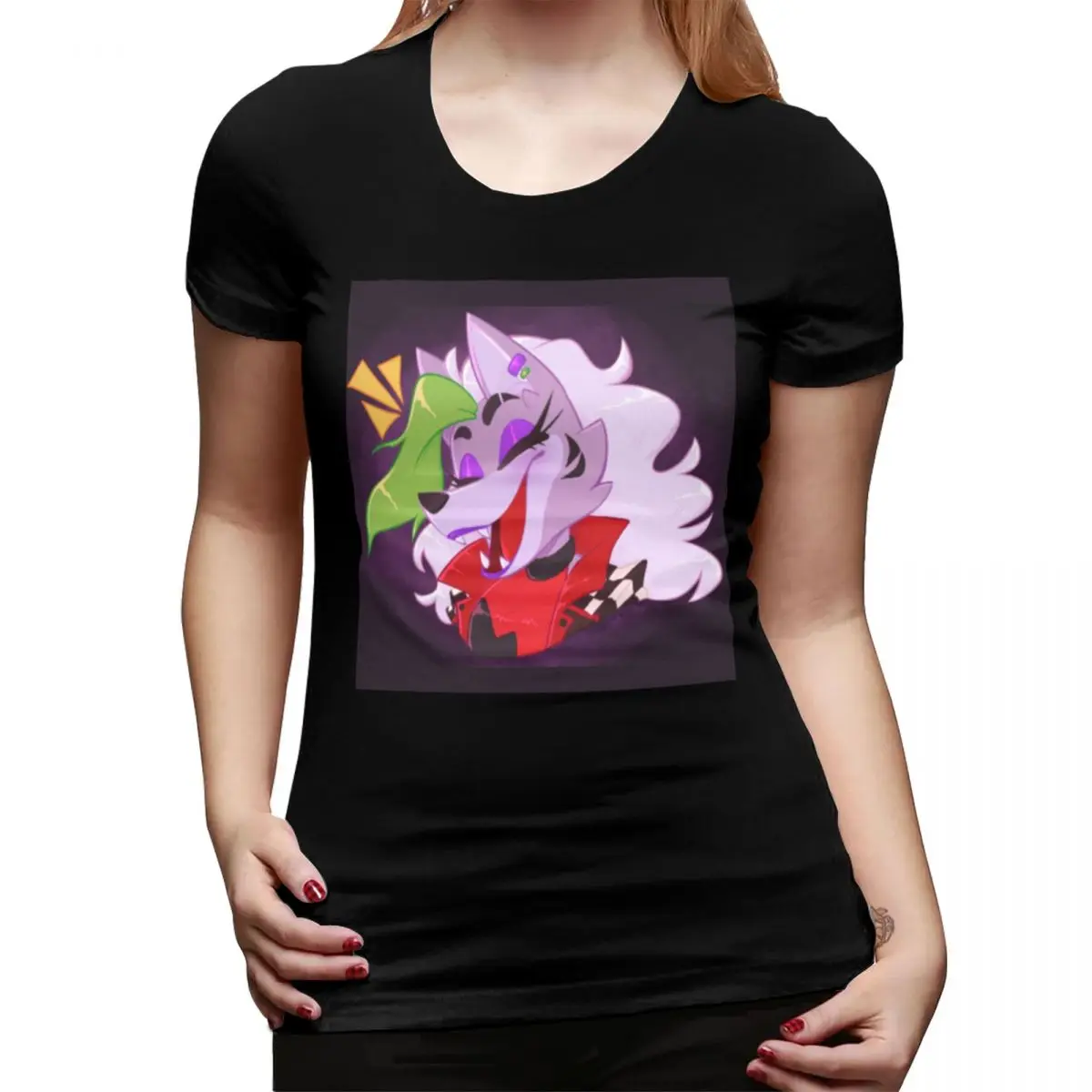 

Футболка Roxanne Wolf для женщин, уличная одежда с круглым вырезом, женские футболки с короткими рукавами, летняя одежда, топы