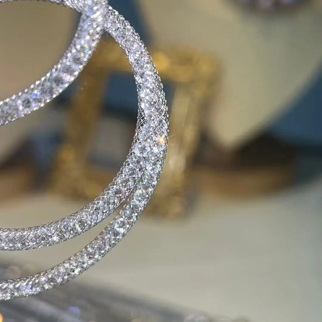 Customer Order Sparkling Crystal Imitation Diamond Mesh Necklace with Chain, Collarbone Chain Can Be Paired with Pendant