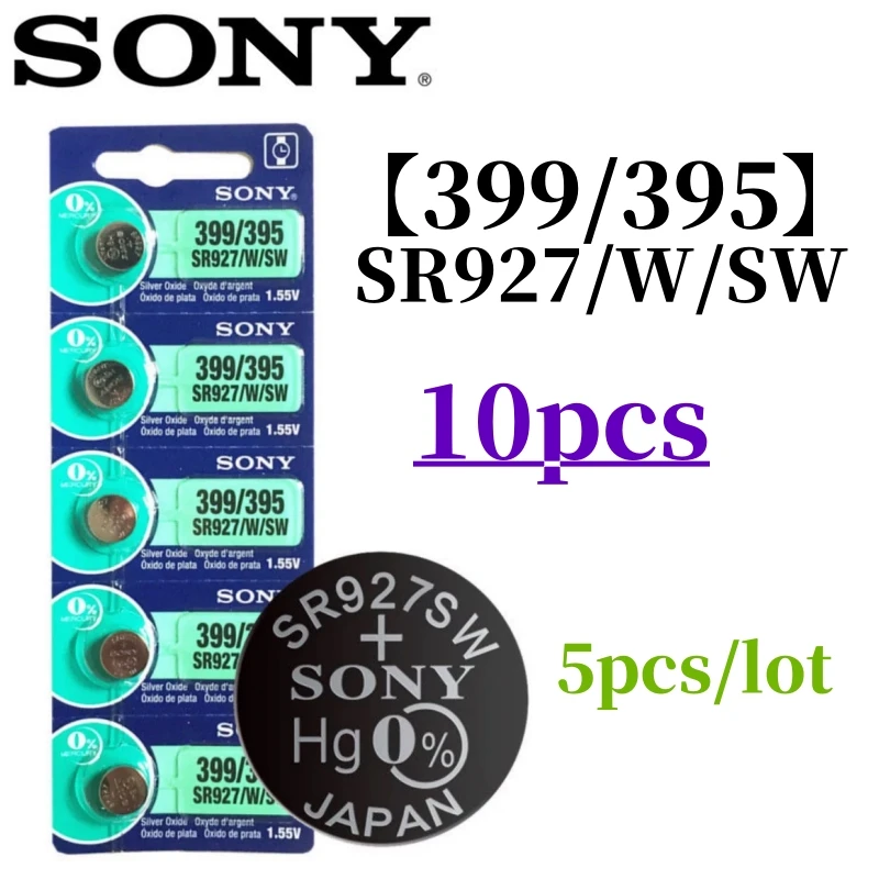 10Pcs 395 399 AG7 for Sony SR927SW SR927W SR927 LR927 395 399195 L926F LR927 395A Lithium Batteries Batteria Battery 1.55V