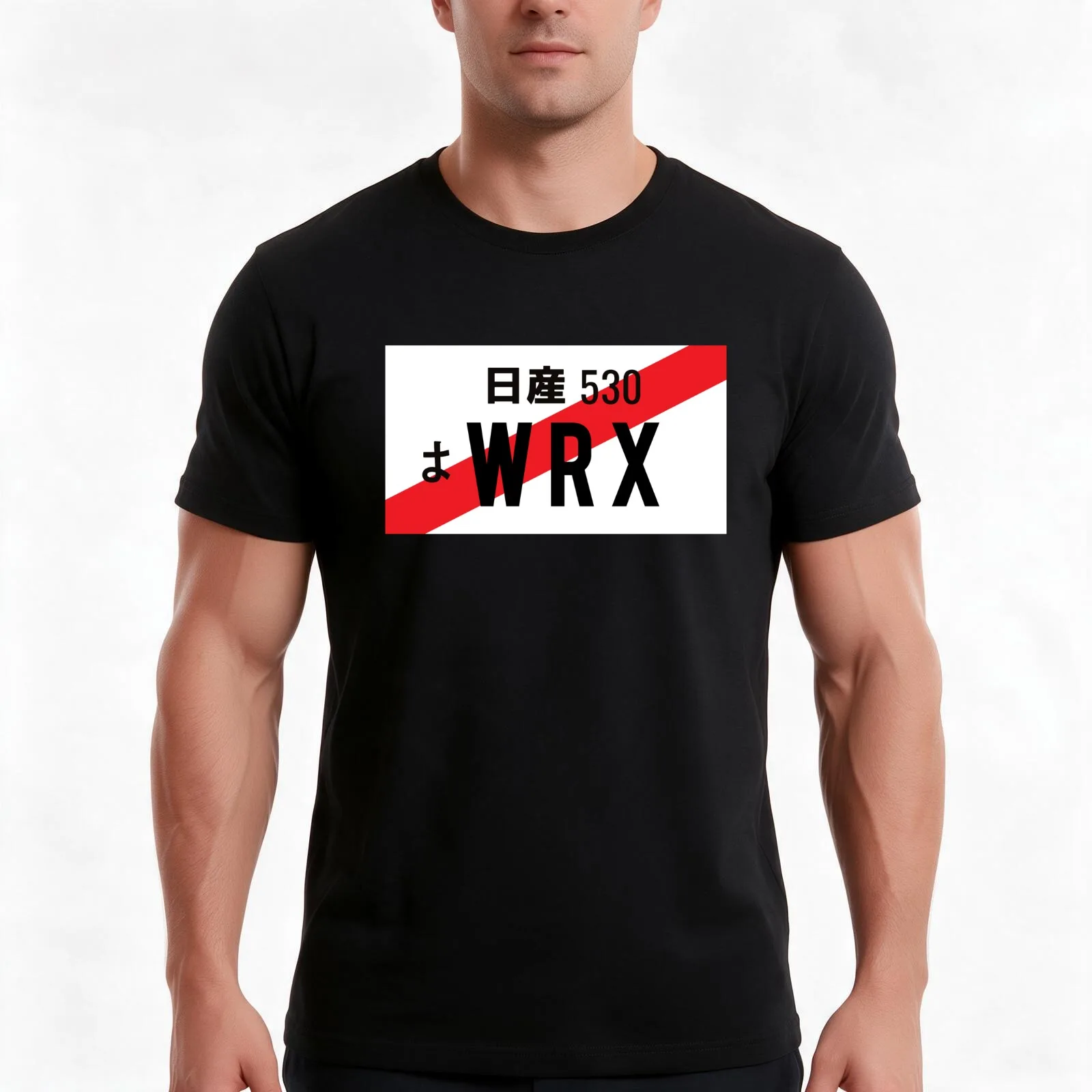 WRX - JDM NUMBER PLATE T-Shirt, Summer Casual Cotton Tee, Oversized Streetwear Tops, Vintage Graphic Print, Unisex Men Women