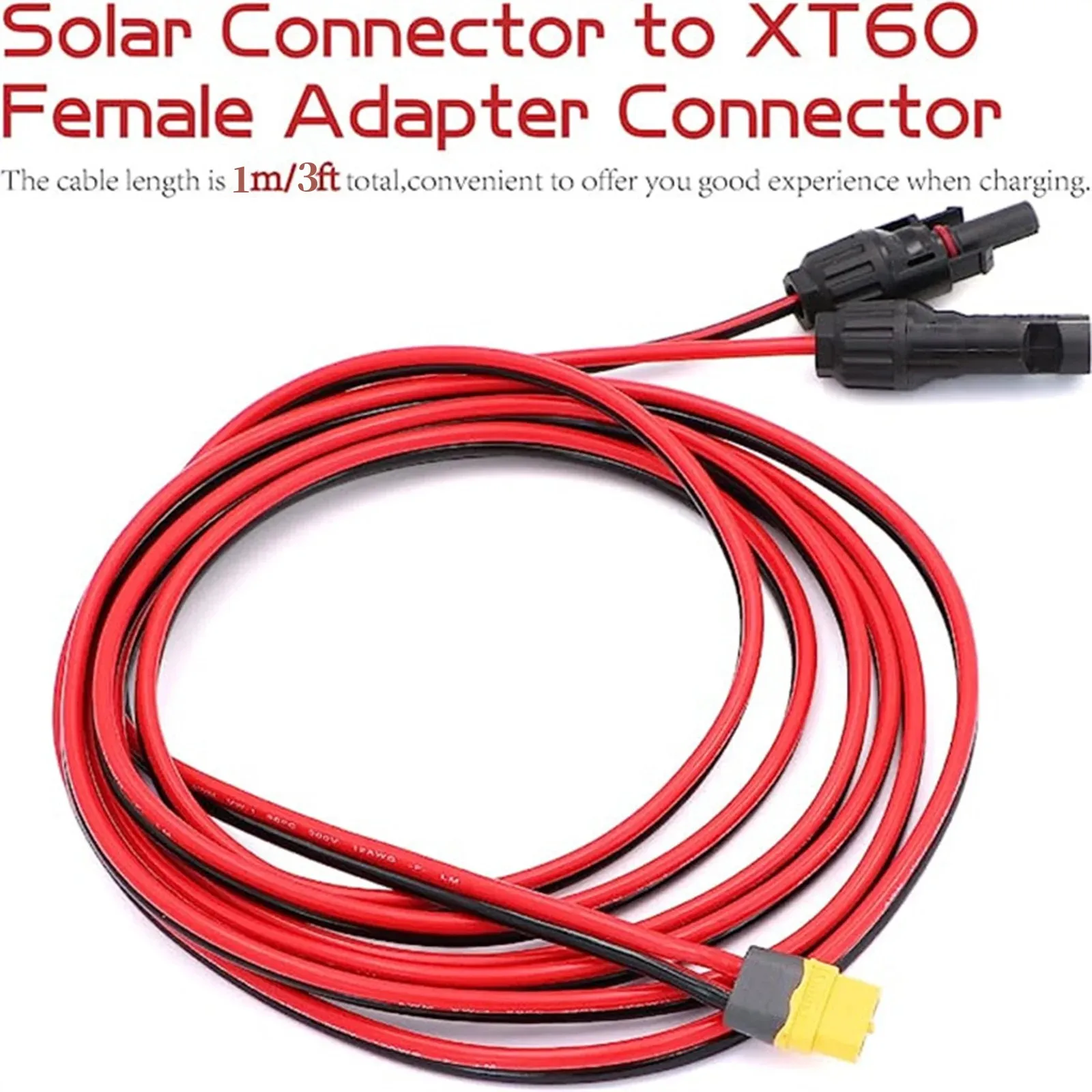 XT60 Series 12AWG Female Solar Panel Connection Cable Charging Cable Solar Generator Portable Power Station Parts