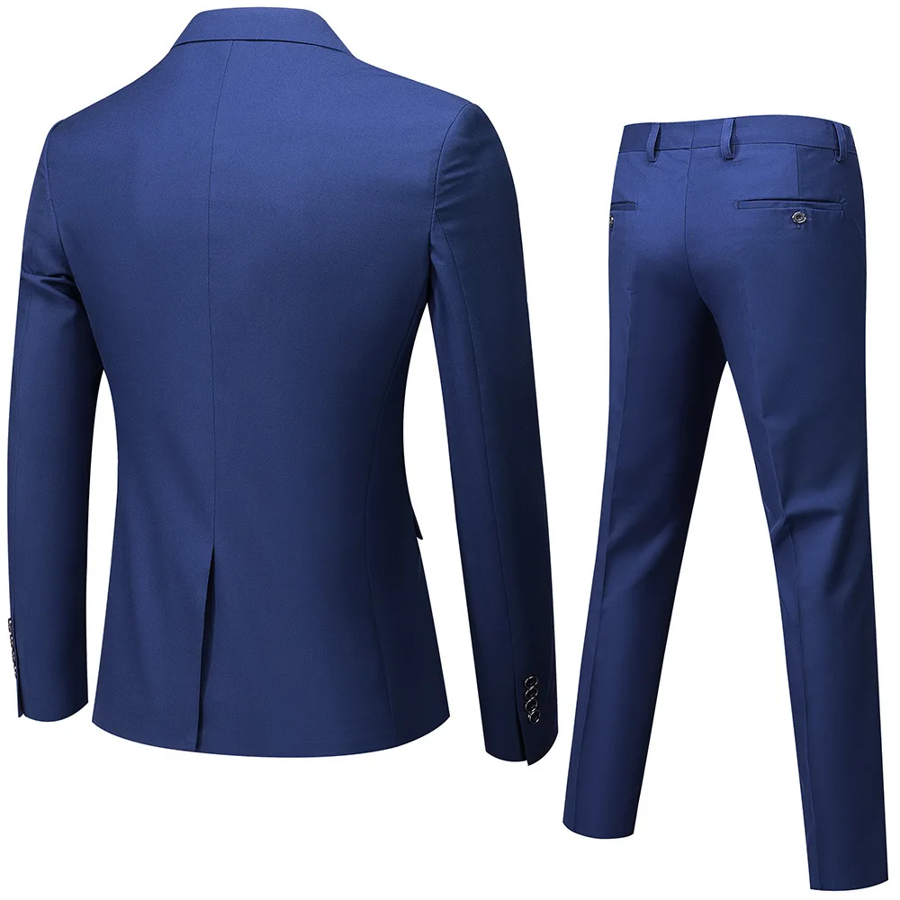 

2025 New Men's Slim Fit Wedding Suit Set Korean Sle Busin Gentleman Cotton Blend Fabric Spring Autumn Suitable