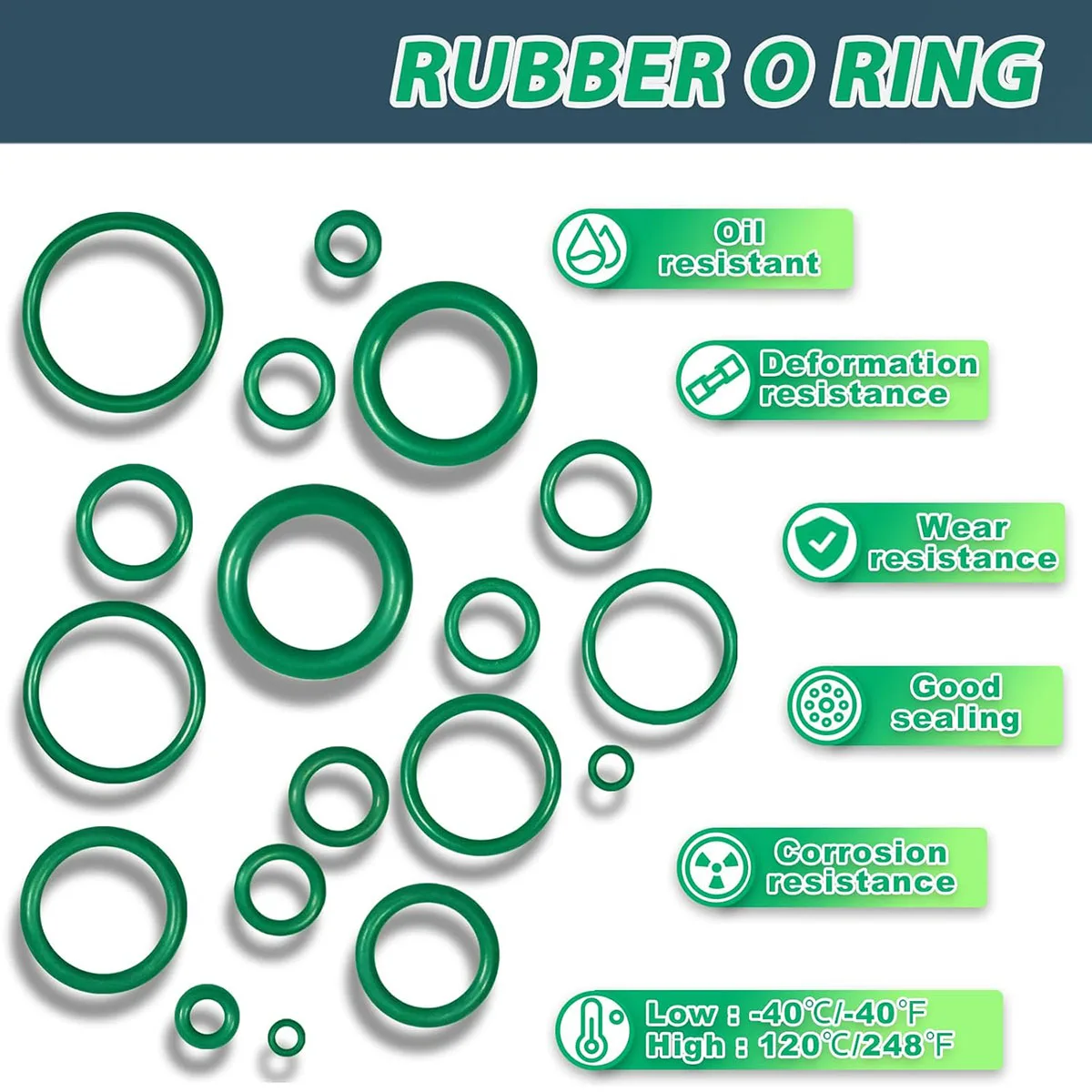 270/540Pcs 18 Sizes AC A/C System Orings Gaskets Seals Washer Rubber Rapid Seal Repair Kits Car Air Conditioning Heat-resistant