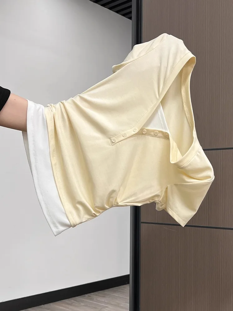 Schickes weißes V-ne ort Sve T-Shirt für Damen, Sommer, geraffte Taille, schmale Passform, koreanisches Sle-Pendler-Wind, faionable Top