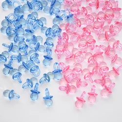 50/100 sztuk Mini akrylowy niebieski różowy smoczek konfetti płeć ujawnić rozpraszacz stołu na Baby Shower dekoracja urodzinowa