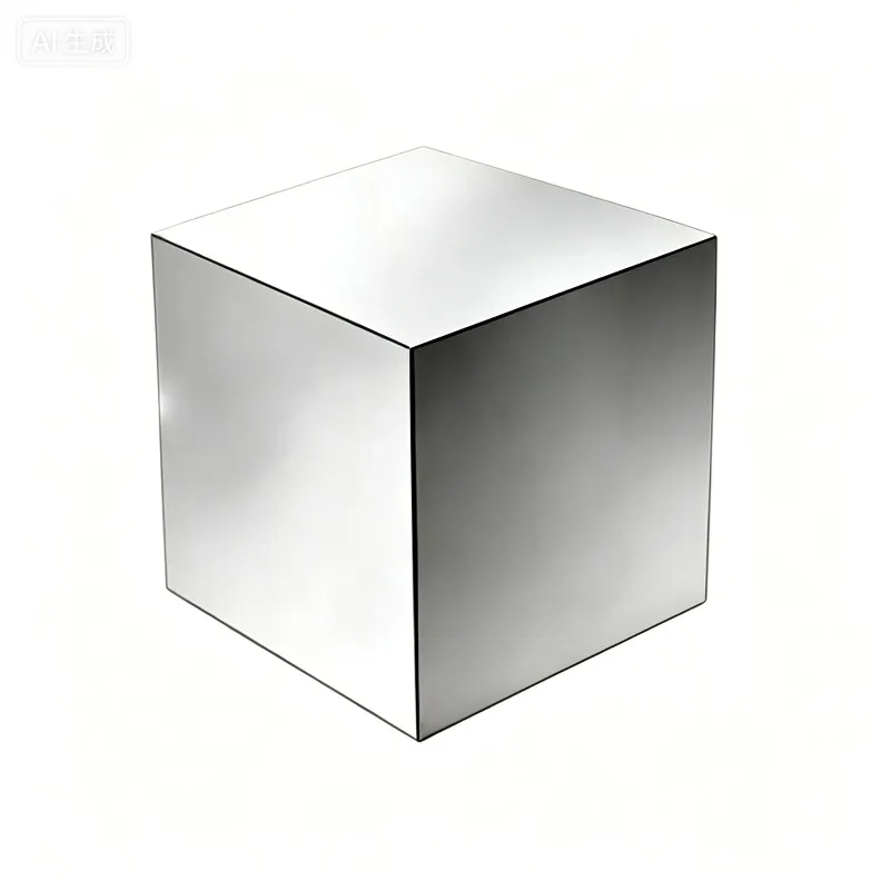 Mirror acrylic square coffee table, side table simple light luxury bedside table art decoration ornament photography shooting