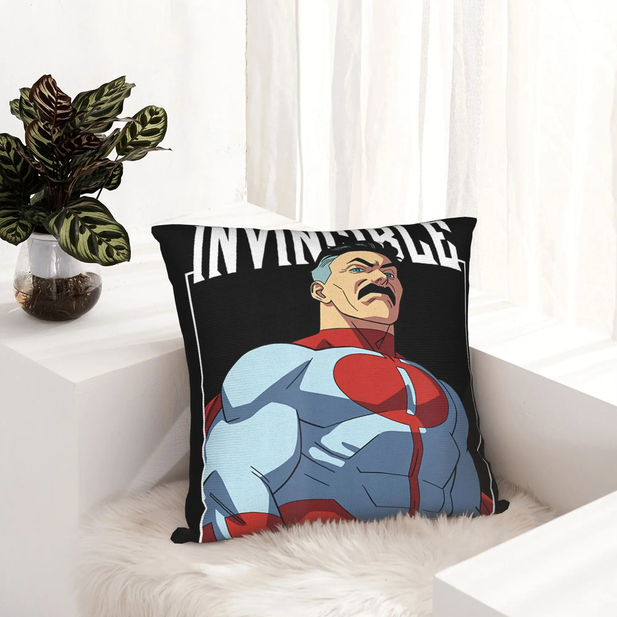 Invincible Omni-Man Character Logo Pillowcase Printed Fabric Cushion Cover Decorative  Throw Pillow Case Cover Home Dropshipping