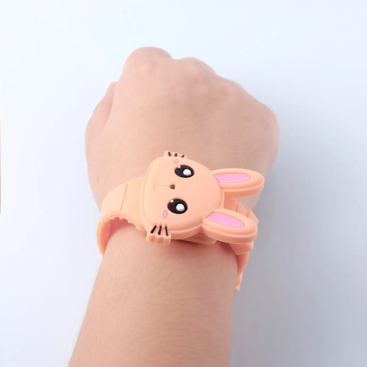 Silicone Cartoon Rabbit Shape Watch with Soft Comfortable Band Smooth Surface Non-Irritating for Sensitive Skin Birthday