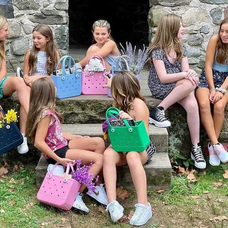 Kinderen Strand Bogg Zakken EVA Waterdicht Leuke Zomer Opbergmanden Mode Kid Outdoor Picknick Kleine Effen Kleur Eva Jelly Bag