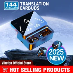 M48Pro Language Translator Earbuds Smart 144 Languages High Accuracy Wireless Bluetooth Two Way Translator Device