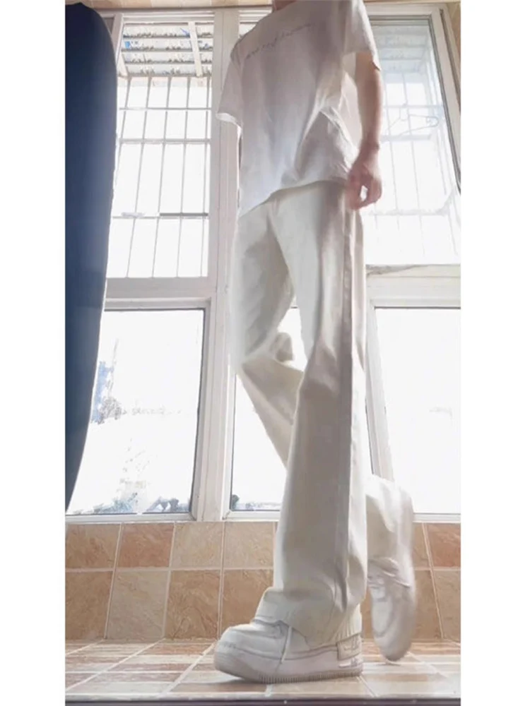 

Мужские джинсы Cleanfit White Knife с прямыми штанинами, американский уличный стиль, зауженные, молодежные, модные, из хлопкового денима