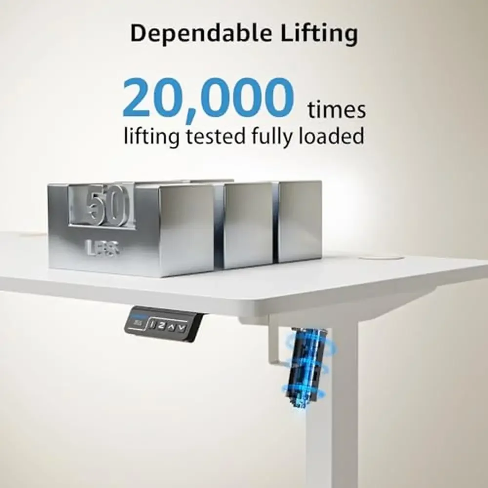 Electric Adjustable Standing Desk 48x24 Inches Memory Controller Ergonomic Home Office Solid Construction Quiet Motor Spacious