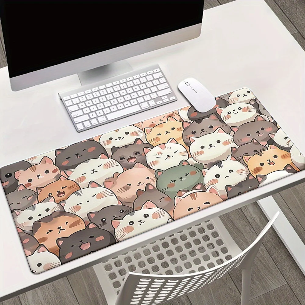 

Cute Cats Mouse Pad Large Kawaii Kitten Desk Mat Rubber Anti-Slip Gaming Mousepad for Office Computer