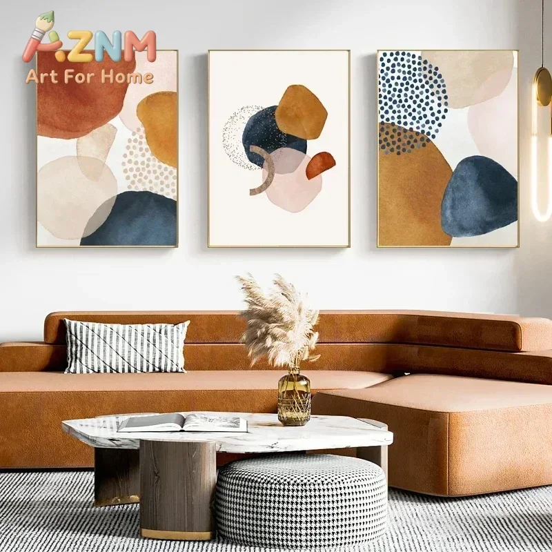 Geometric Line Morandi Watercolor Canvas Paiting Prints And Posters Abstract Wall Art Pictures For Living Room Home Decor