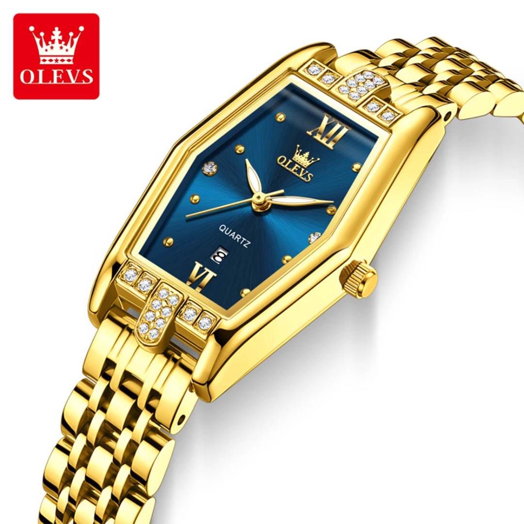 

OLEVS 3699, кварцевые модные часы, подарок, ремешок для часов из нержавеющей стали, наручные часы с круглым циферблатом, светящийся календарь