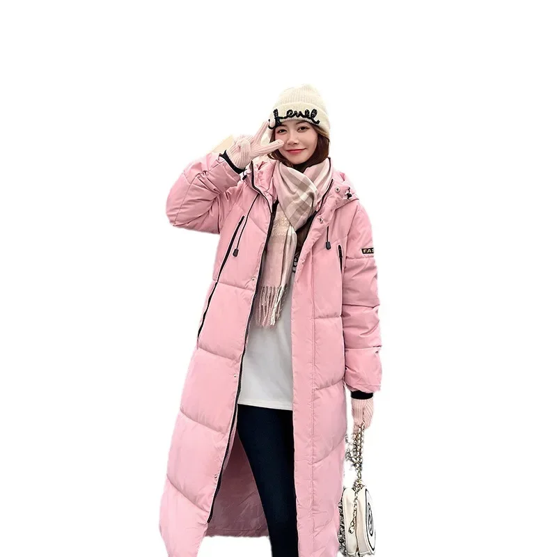 Winter Women\'s Winter Long DOWN COTTON Jacket Parkas Korean Fashion Thicken Padded Jacket Female Overcoat Warm Windbreak Coat