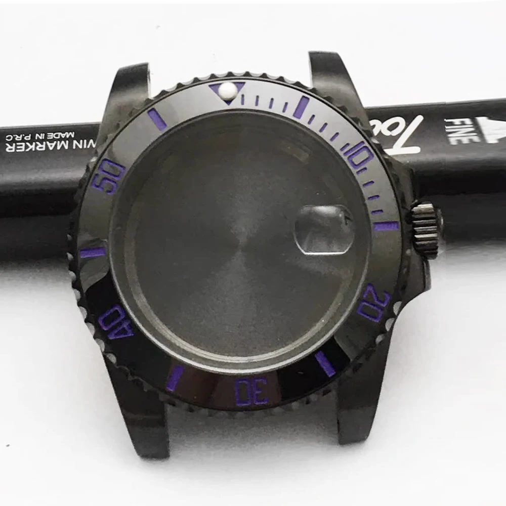 40mm classique affaires noir plongeur hommes montres automatique NH35 8215 boîtier de mouvement montre de mode décontractée pour hommes