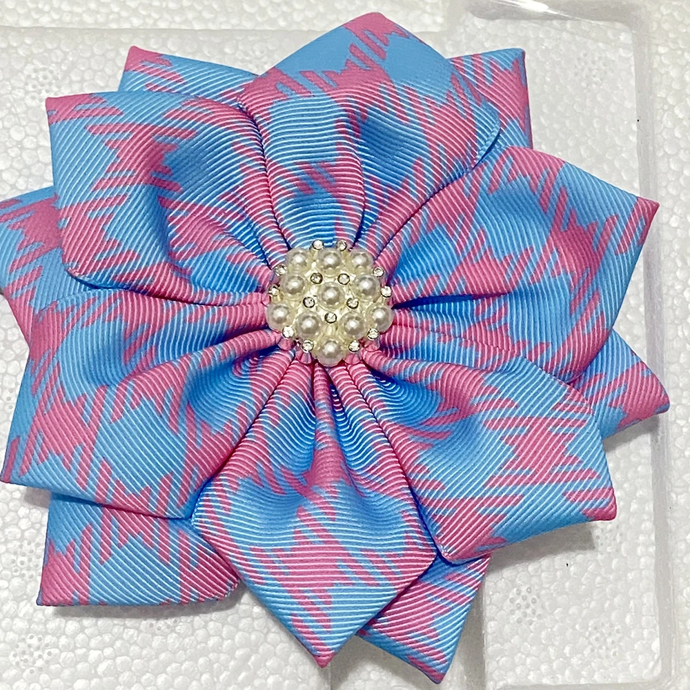 (25pcs wholesale items)5 inches Corsage Light Blue Light Pink Jack and Jill flower Brooch