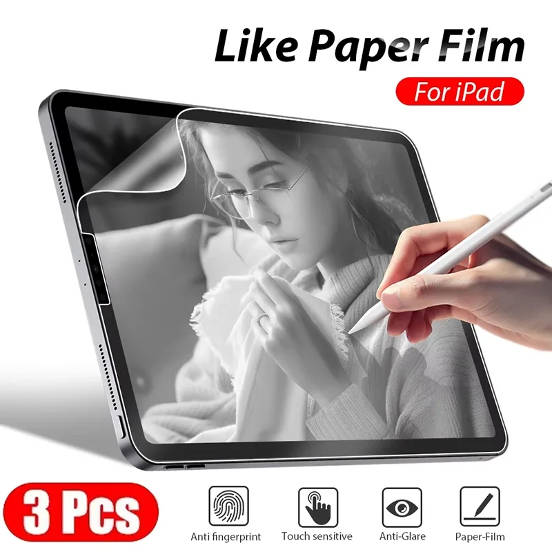 3pcs Like Paper Feel Matte Screen Protector For Apple iPad 10th 9th 8th 7th Mini 6 Air 5 4 3 2 Pro 11 12.9 Anti-Fingerprint Film