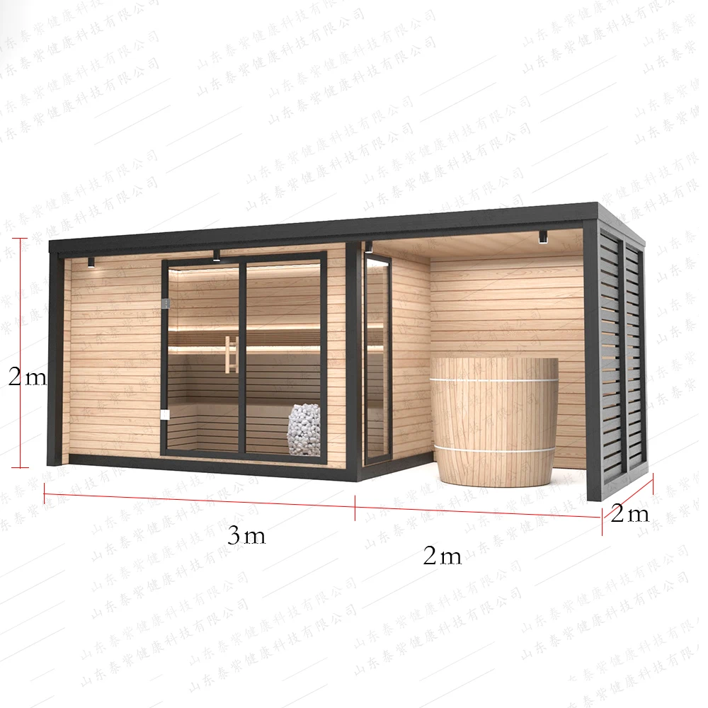 ห้องซาวน่าอบไอน้ำกลางแจ้งสไตล์ดั้งเดิม ดีไซน์ใหม่ ปี 2025 ปรับแต่งได้