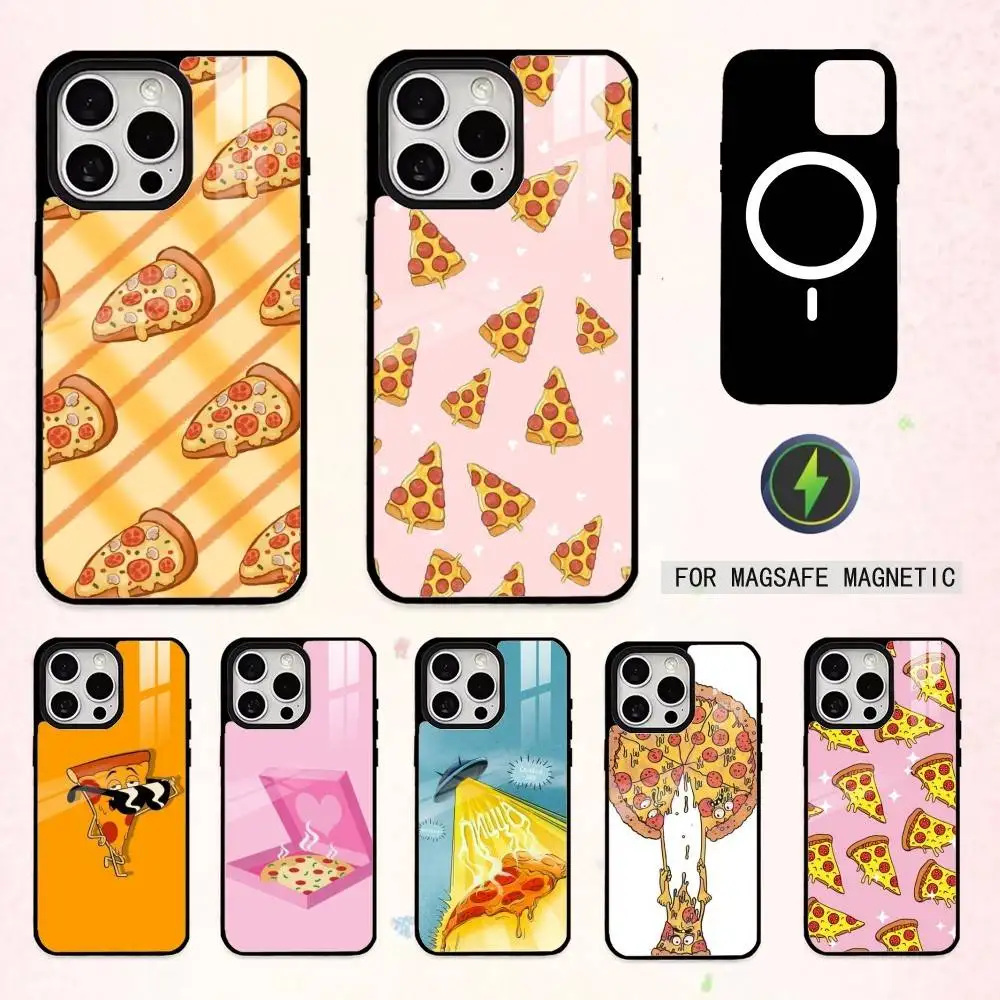 

D-Delicious cartoon pizza Phone Case For iPhone17,16,15,14,13,12,11 Plus,Pro Max Magnetic For Magsafe Wireless Charging