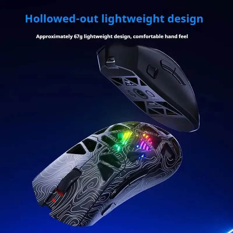 Aula Sc620 Wireless Bluetooth Three Mode Mouse Hollow Out Lightweight Design Paw3311 Sensor E-Sport Game Mouse Computer Boy Gift