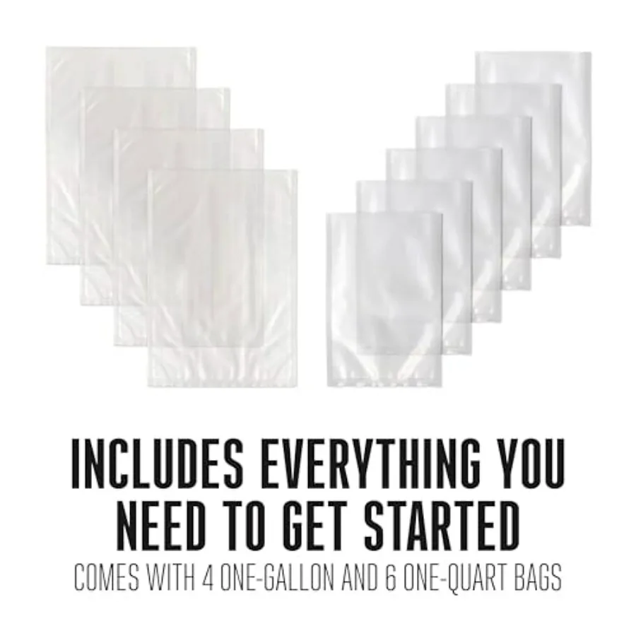 Compact Food Vacuum Sealer Machine with Powerful 23 Hg Pump for Bags Up to 11 Wide 100 Watts Includes Corner Guides for Easy Al