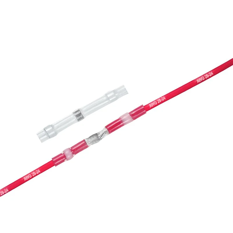 800 шт. 26-24 AWG белые соединители для проводов с пайкой, термоусадочные стыковые соединители, водонепроницаемые и изолированные клеммы для проводов