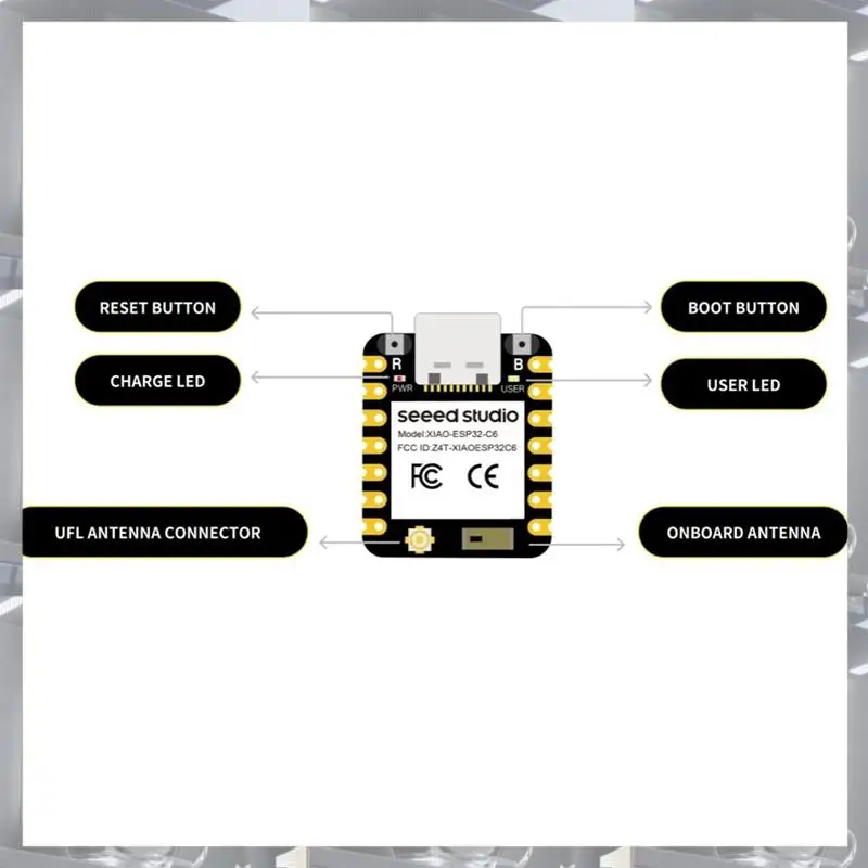 

Hot Selling-For XIAO ESP32C6-2.4 Ghz Wifi 6,Bluetooth 5.3 For Zigbee Thread (802.15.4),ESP Rain Maker, AWS Iot, Microsoft Azure,
