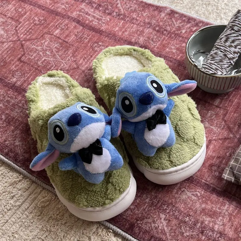 Disney cartoon Stitch cotton slippers Donald Duck home indoor plush warm couple slippers