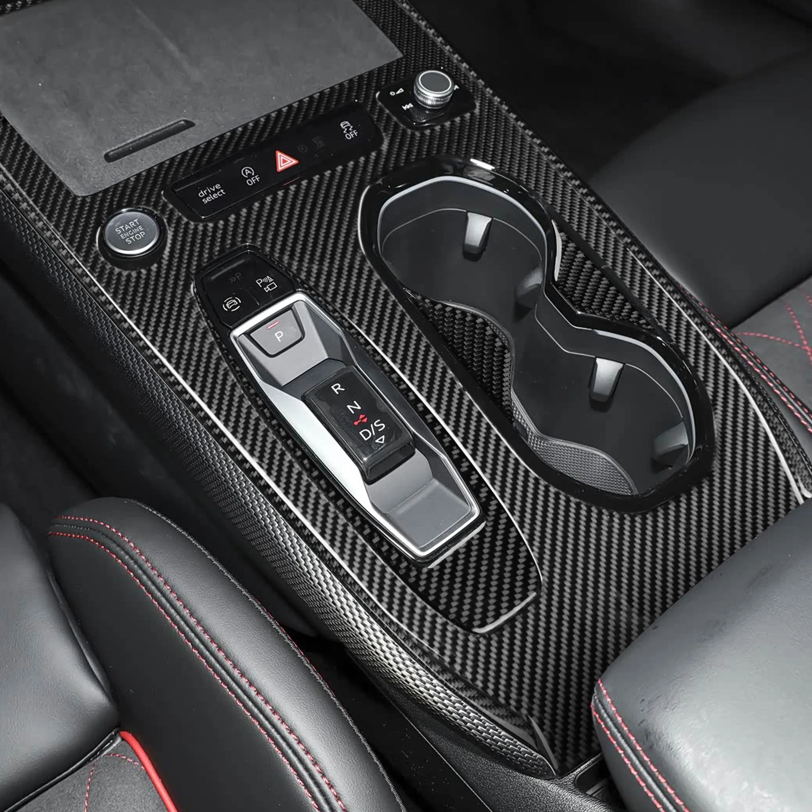 Real Carbon Fiber Car Accessories Gear Set Trim Cover Soft Sticker For Audi A6L E-TRON A6 Avant A5/S5 Avant A5 Saloon 2025-2026