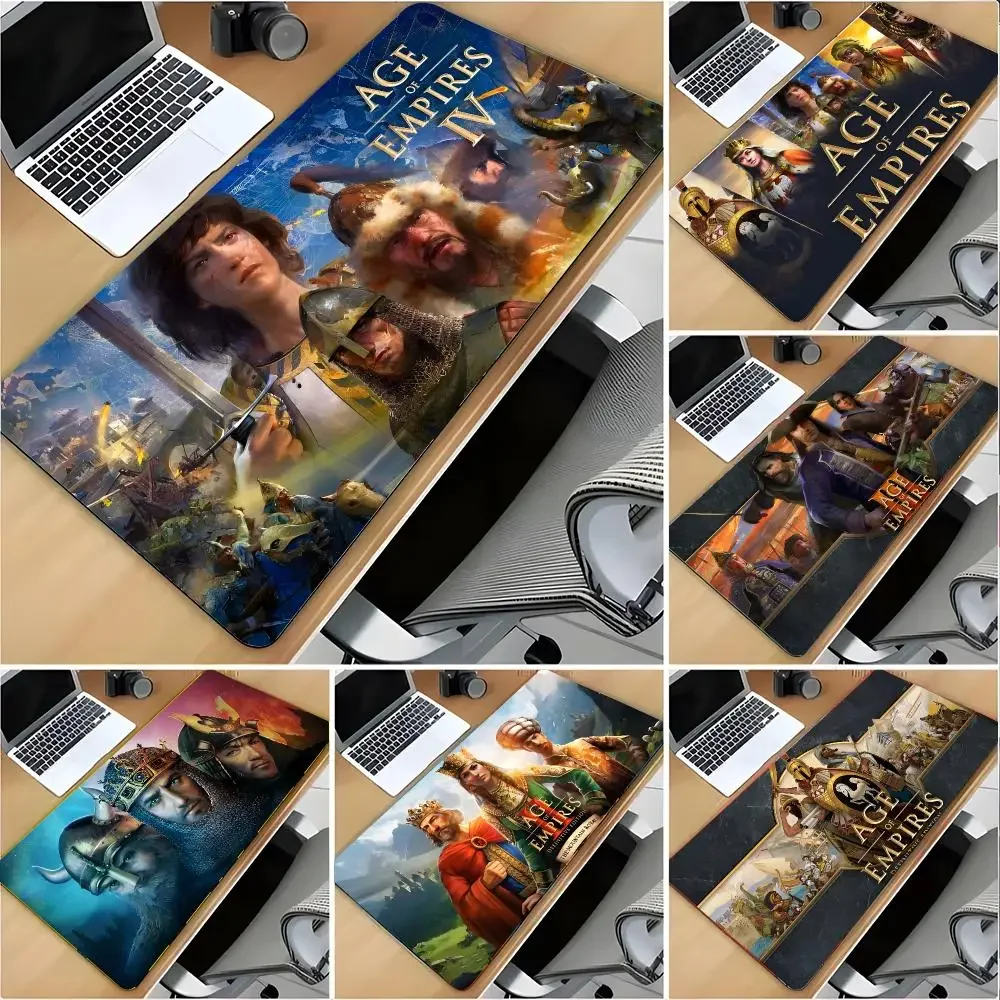 Game Strategy Age Of Empires Mouse Pad Large Mouse Pad Desk Mat Non‑Slip Gaming Board Game Mat with Stitched Edges