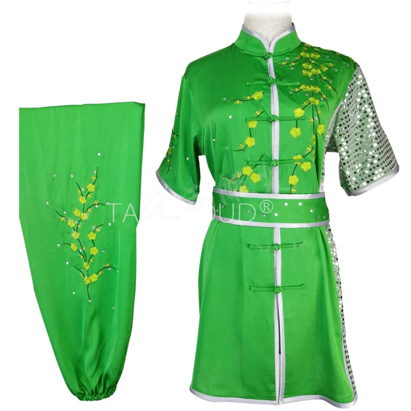 Nanquan-Changquan Martial Arts Clothing for Children and Men, Short Sleeve Tailored Clothing, Summer Embroidery, Plum Blossom