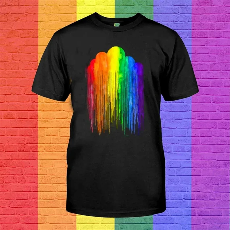 New Rainbow 3d Print Summer Men/Women O-Neck T-shirt Casual Short Sleeve Oversized T Shirt Fashion Tops Trend Unisex Clothing
