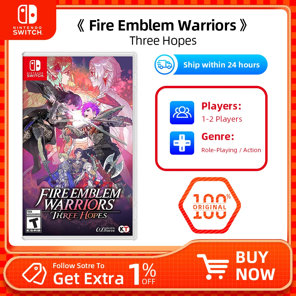 بطاقة الألعاب المادية Fire Emblem Warriors Three Hopes Nintendo Switch لوحدة التحكم Switch OLED Lite تدعم وضع راحة اليد على سطح الطاولة للتلفزيون