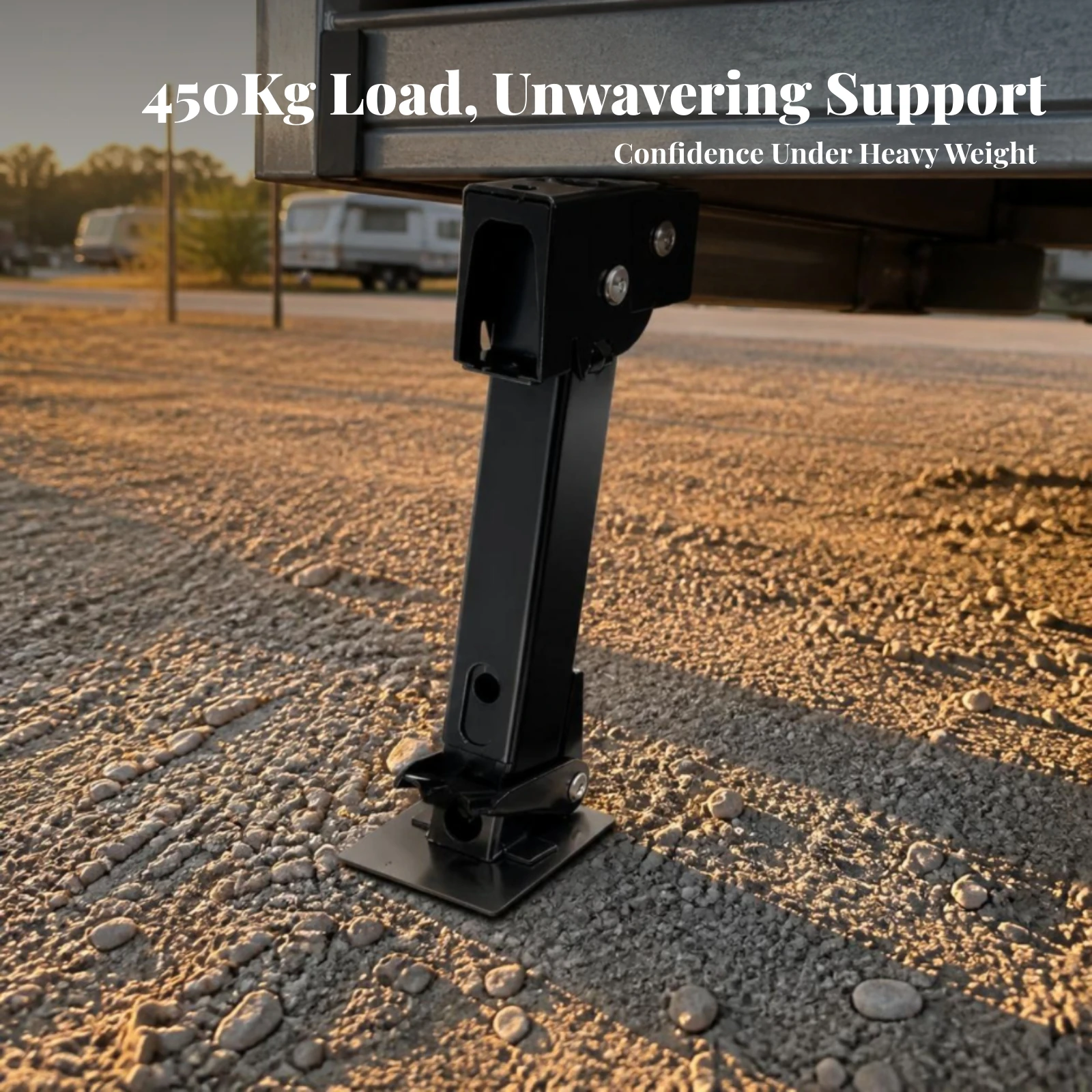 Support Leg Telescopic Stabilizer Jack with Flat Base Plate Manual Lifting Support Leg Portable for Campers, Travel Trailer, RV