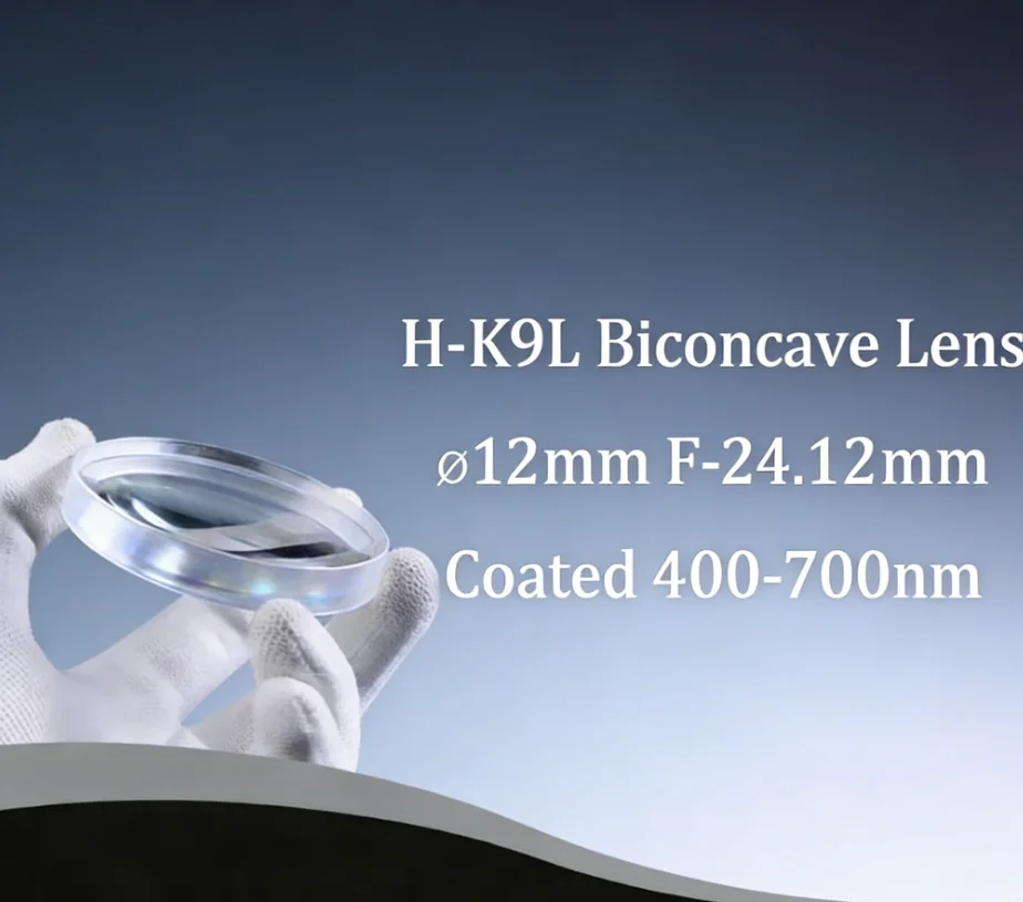 Professional Grade Double Concave & Biconcave Optical Glass BK7 Lenses 12Mm Diameter -24.12Mm Focal Length With Brackets