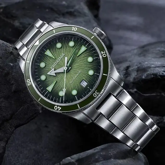 PROXIMA Men Automatic Watch 39MM Mechanical Wristwatch Diver 10ATM Luminous Sapphire Ceramic Bezel Miyota 9015 