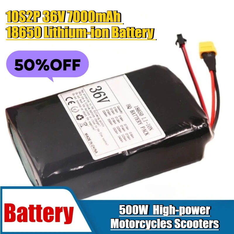 

10S2P 36V 7000mAh 18650 Lithium-ion Battery 500W High-power Motorcycles Scooters