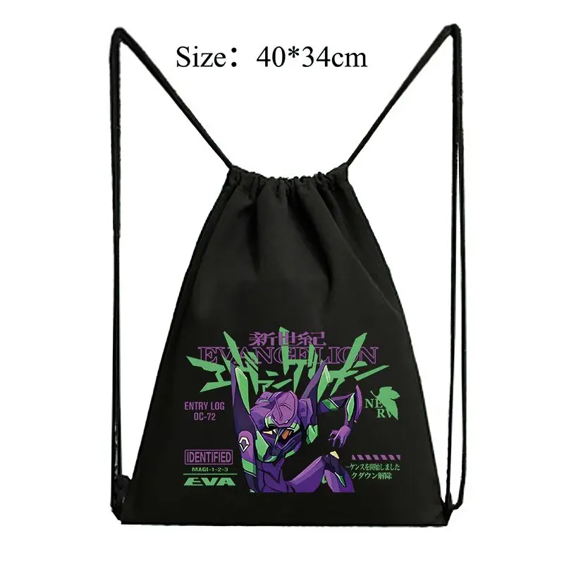 

New Cartoon Evangelion EVA canvas printed backpack boys No. 1 unit storage backpack large capacity draw pocket birthday gift