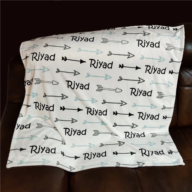 Name Personalized Baby Flannel Fleece Blanket Swaddling Baby Bedding Infant Crib Swaddle For Newborn Boy Girl Birthday Gift Idea