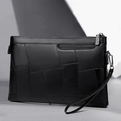 Luxury Brand Casual Men Wallet Leather Clutch Bag Coins Pocket Purse Splicing Envelope Long Wallets Large Capacity Male HandyBag