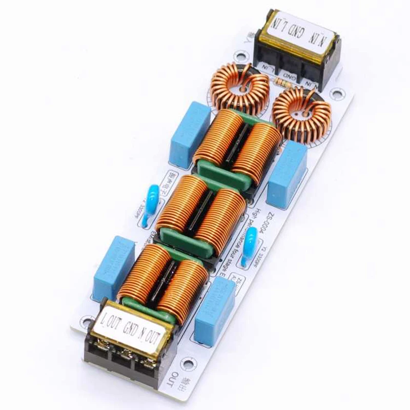 AC 110V 220V 6A 10A EMI Filter 4-stage Electromagnetic Interference Suppressor Common Power EMC Audio Amplifier Purifier Noise