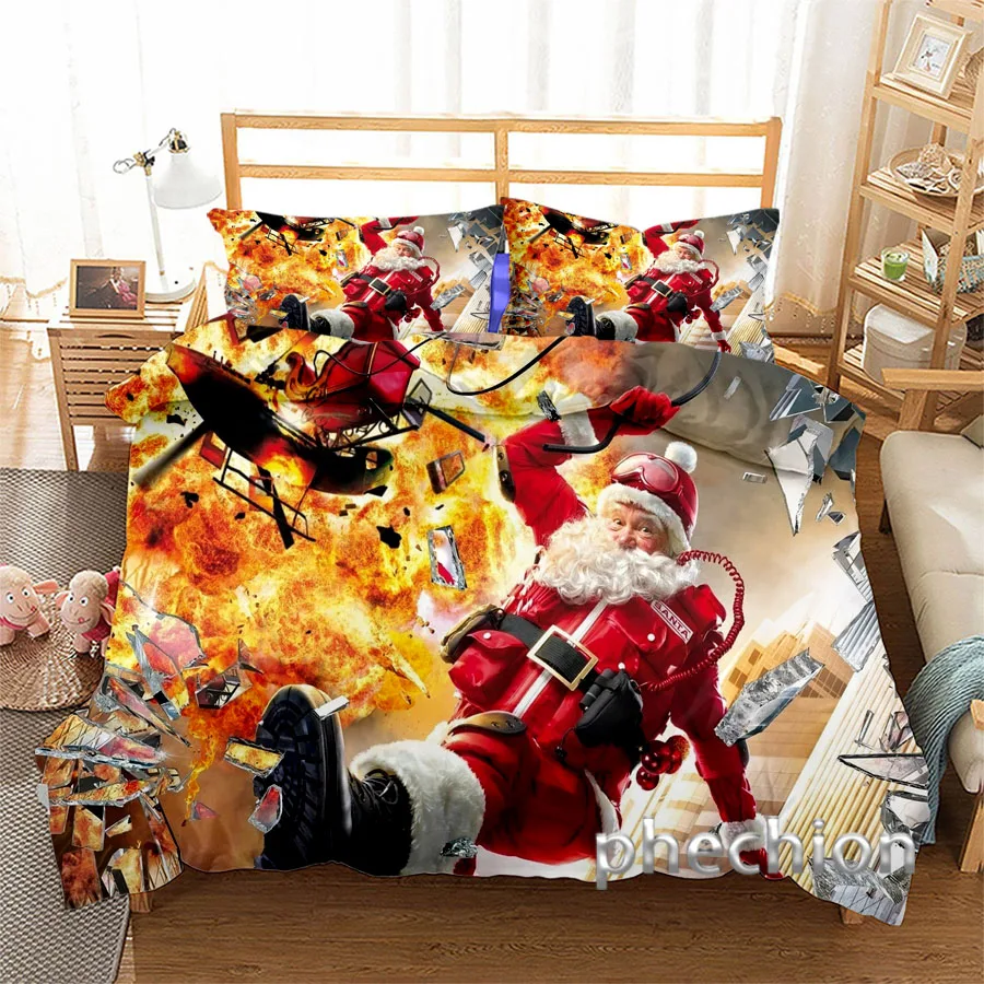 Santa Claus 3D Print Bedding Set Duvet Covers Pillowcases One Piece Comforter Bedding Sets Bedclothes Bed K347