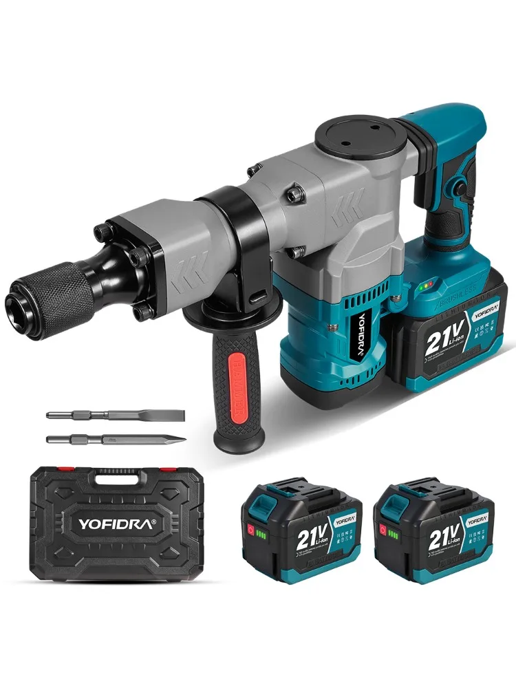 YOFIDRA Borstelloze Elektrische Klopboor Demolitiehamer Zware Rotatieboor- en Beiteltool voor Makita Accu - afbeelding 2