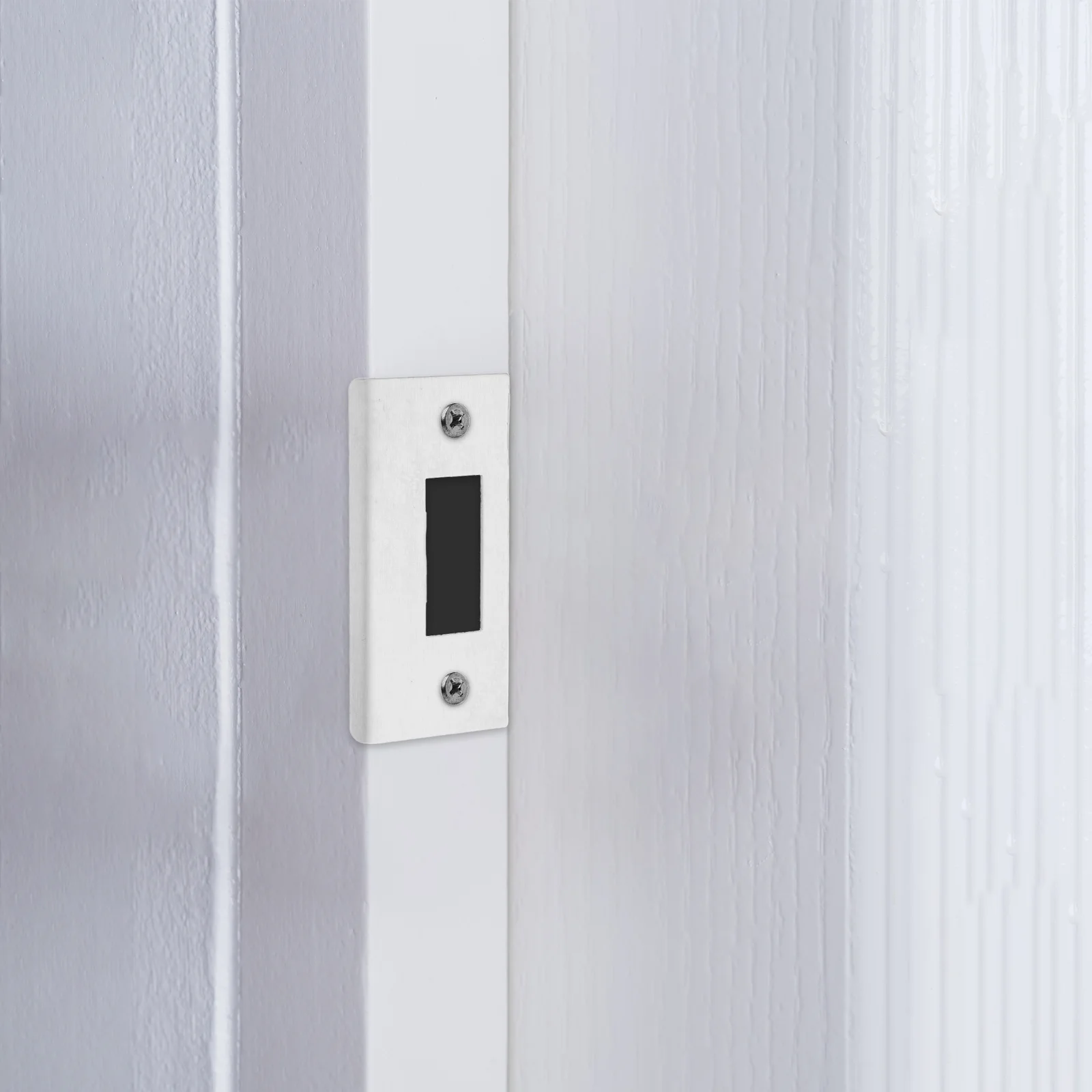 6 個のステンレス鋼ストライクプレート 3.15 X 1.57 インチ ドアロックラッチ修復用 木製室内ドア 耐久性のあるセキュリティ