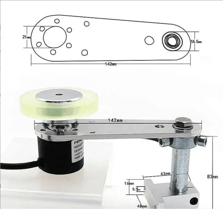 CALT GHW38 Rotary Encoder Length Measuring Sensor Pulse Output with 200mm 300mm Measuring Wheel