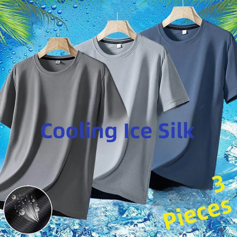 Ice Silk Short Sleeve T-Shirt Women's Summer Elastic Casual Quick Dry Breathable plus Size Half Sleeve Shirt Korean Style Loo...