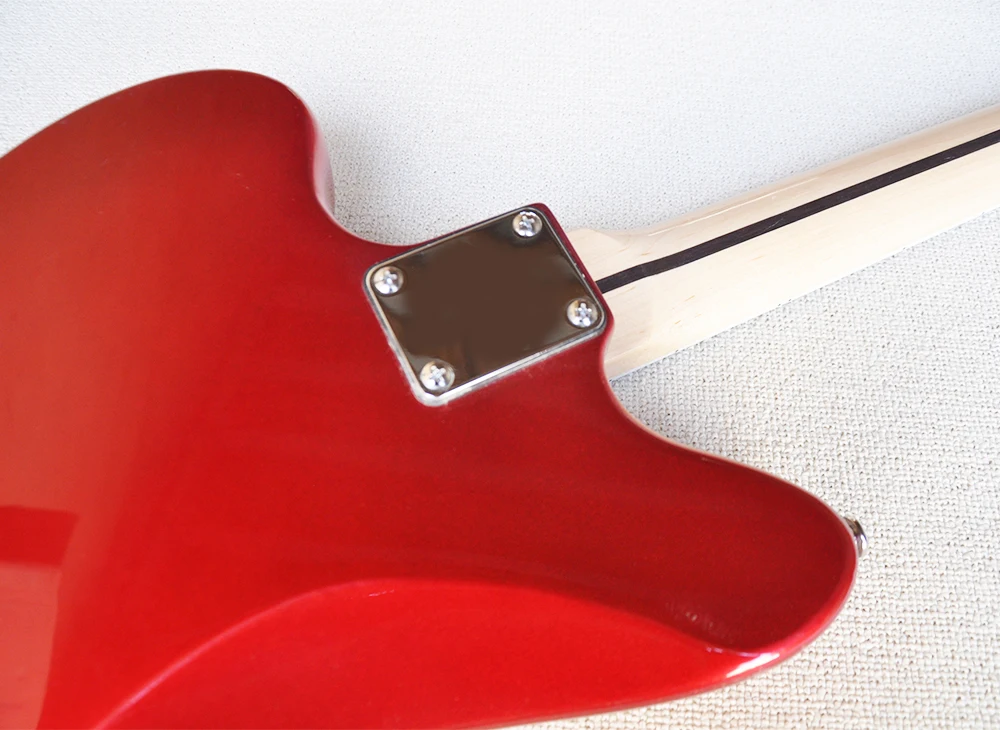 6 Strings Metal Red Electric Guitar with Rosewood Fretboard,Red Pearl Pickguard,Can be Customized